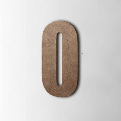 Houten Cijfer 0 Impact MDF Bruin - 1