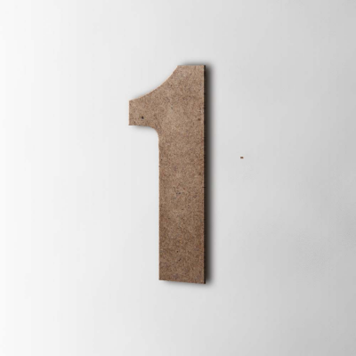 Houten Cijfer 1 Impact MDF Bruin - 1