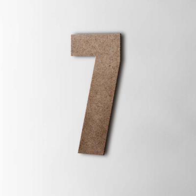 Houten Cijfer 7 Impact MDF Bruin - 1
