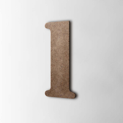Houten Cijfer 1 Stencil MDF Bruin - 1