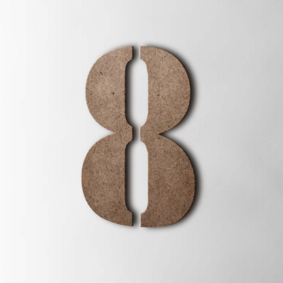 Houten Cijfer 8 Stencil MDF Bruin - 1