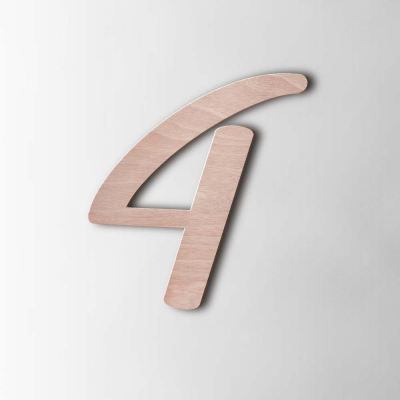 Houten Cijfer 4 Back to Black Okoume - 1