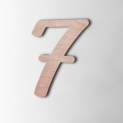 Houten Cijfer 7 Back to Black Okoume - 1