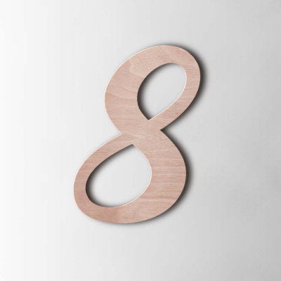 Houten Cijfer 8 Back to Black Okoume - 1