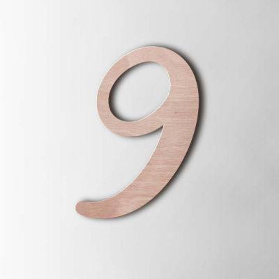 Houten Cijfer 9 Back to Black Okoume - 1