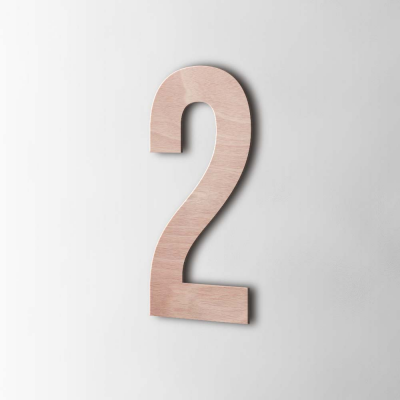 Houten Cijfer 2 Bebas Neue Okoume - 1