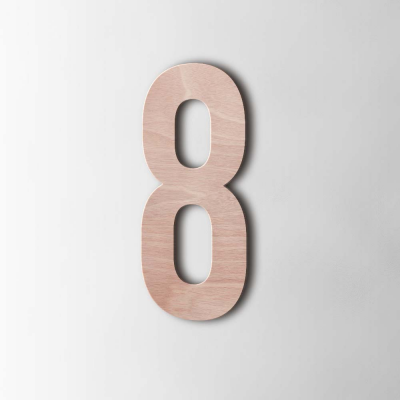 Houten Cijfer 8 Bebas Neue Okoume - 1