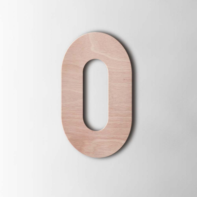 Houten Cijfer 0 Big John Okoume - 1