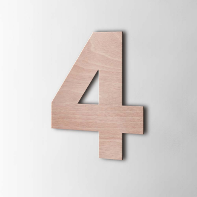 Houten Cijfer 4 Big John Okoume - 1