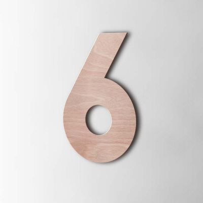 Houten Cijfer 6 Big John Okoume - 1