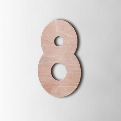 Houten Cijfer 8 Big John Okoume - 1
