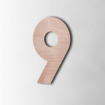 Houten Cijfer 9 Big John Okoume - 1