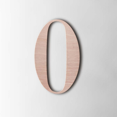 Houten Cijfer 0 Bodoni Okoume - 1