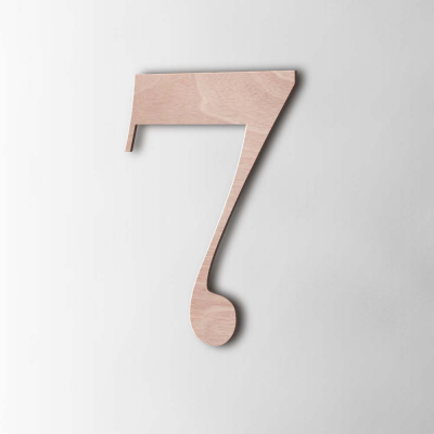 Houten Cijfer 7 Bodoni Okoume - 1