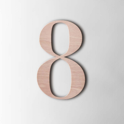 Houten Cijfer 8 Bodoni Okoume - 1