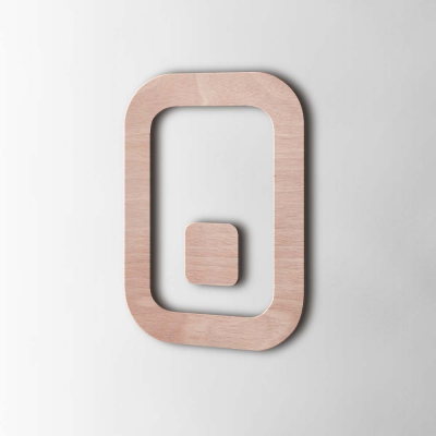 Houten Cijfer 0 Checkbook Okoume - 1