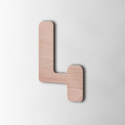 Houten Cijfer 4 Checkbook Okoume - 1