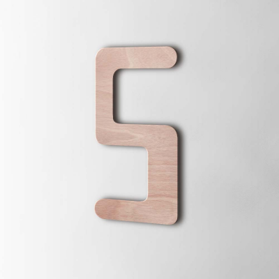 Houten Cijfer 5 Checkbook Okoume - 1