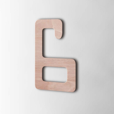 Houten Cijfer 6 Checkbook Okoume - 1