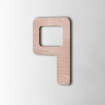 Houten Cijfer 9 Checkbook Okoume - 1