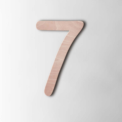 Houten Cijfer 7 Comic Sans Okoume - 1
