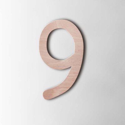 Houten Cijfer 9 Comic Sans Okoume - 1