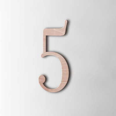 Houten Cijfer 5 Filisofia Okoume - 1