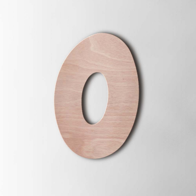 Houten Cijfer 0 Grobold Okoume - 1