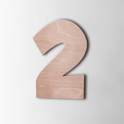 Houten Cijfer 2 Grobold Okoume - 1