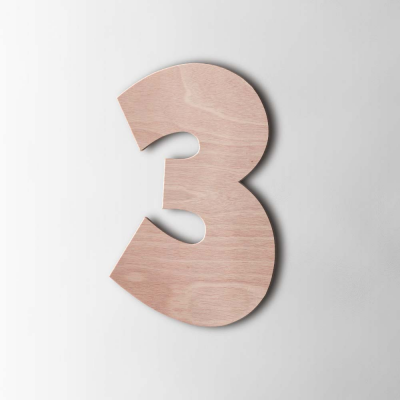 Houten Cijfer 3 Grobold Okoume - 1