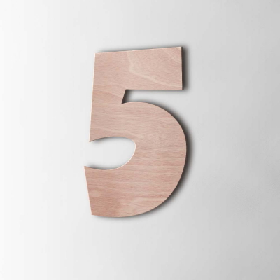 Houten Cijfer 5 Grobold Okoume - 1