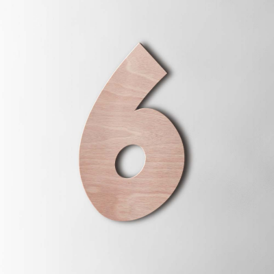 Houten Cijfer 6 Grobold Okoume - 1