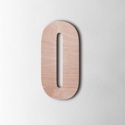 Houten Cijfer 0 Impact Okoume - 1
