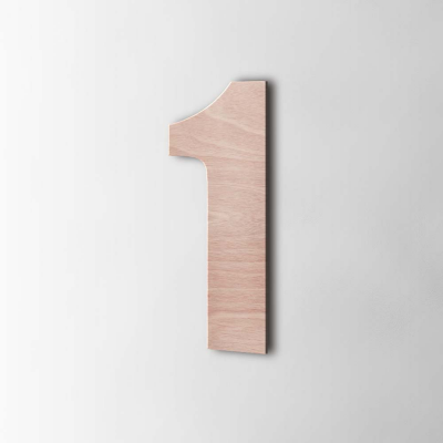 Houten Cijfer 1 Impact Okoume - 1 Houten Cijfer 1 Impact Okoume - 1