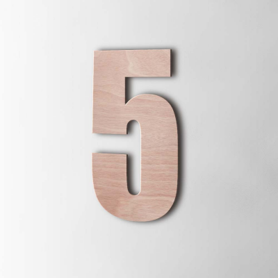 Houten Cijfer 5 Impact Okoume - 1
