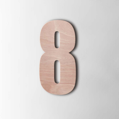 Houten Cijfer 8 Impact Okoume - 1