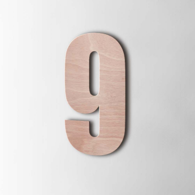 Houten Cijfer 9 Impact Okoume - 1