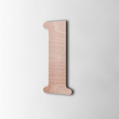 Houten Cijfer 1 Stencil Okoume - 1