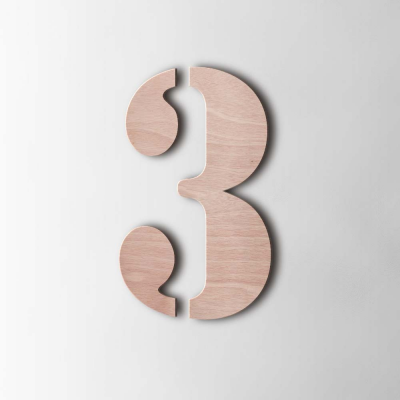 Houten Cijfer 3 Stencil Okoume - 1