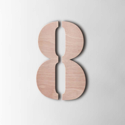 Houten Cijfer 8 Stencil Okoume - 1