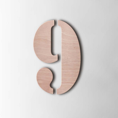 Houten Cijfer 9 Stencil Okoume - 1 Houten Cijfer 9 Stencil Okoume - 1