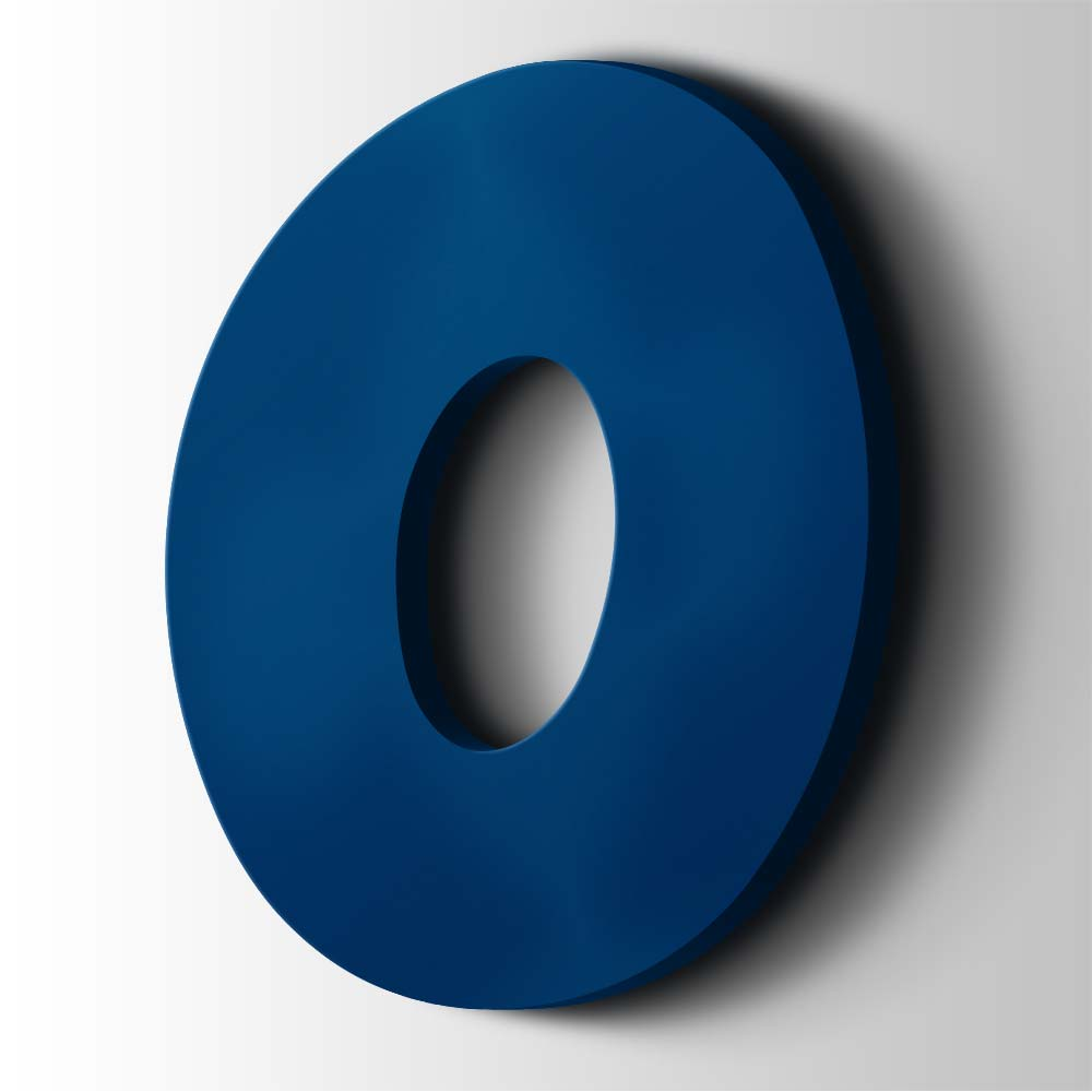 Kunststof Cijfer 0 Grobold Acrylaat 5002 Ultramarine Blue - 1