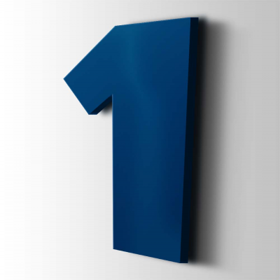Kunststof Cijfer 1 Grobold Acrylaat 5002 Ultramarine Blue - 1