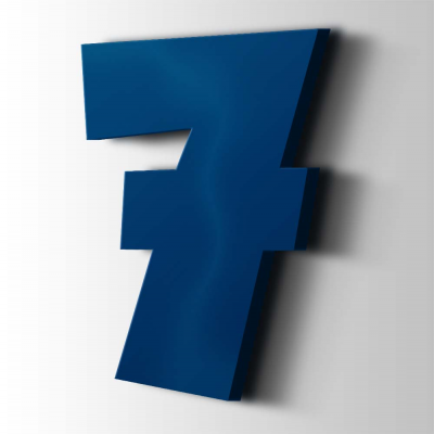 Kunststof Cijfer 7 Grobold Acrylaat 5002 Ultramarine Blue - 1