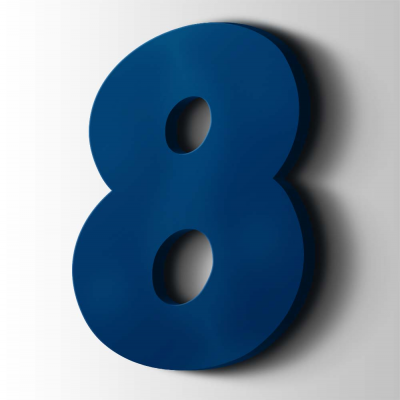 Kunststof Cijfer 8 Grobold Acrylaat 5002 Ultramarine Blue - 1