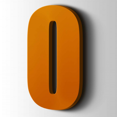 Kunststof Cijfer 0 Impact Acrylaat 2004 Pure Orange - 1