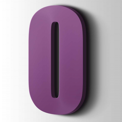 Kunststof Cijfer 0 Impact Acrylaat 4008 Signal Violet - 1