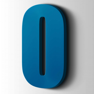 Kunststof Cijfer 0 Impact Acrylaat 5015 Sky Blue - 1