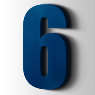 Kunststof Cijfer 6 Impact Acrylaat 5002 Ultramarine Blue - 1