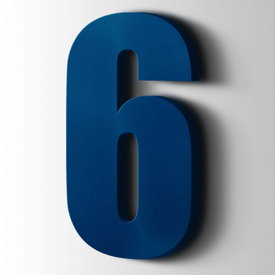 Kunststof Cijfer 6 Impact Acrylaat 5002 Ultramarine Blue - 1